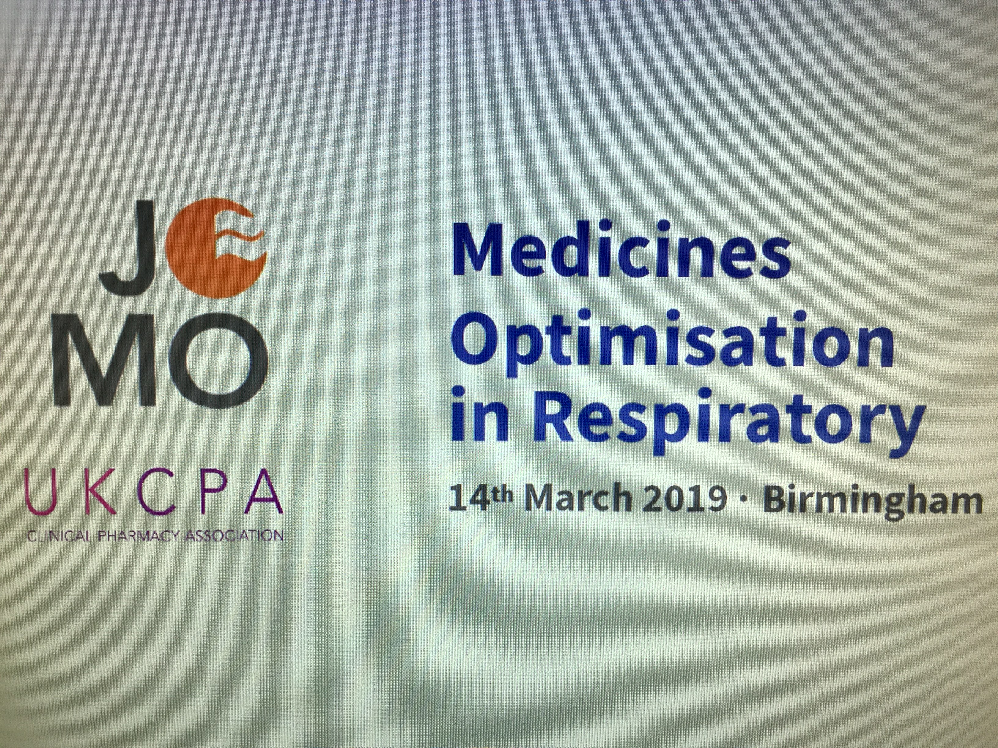 JoMO-UKCPA Pharmacy Respiratory Workshop Birmingham 14th March